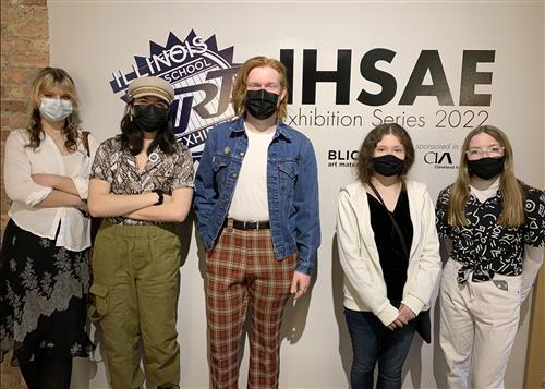 Students at the IHSAE Exhibit Opening 